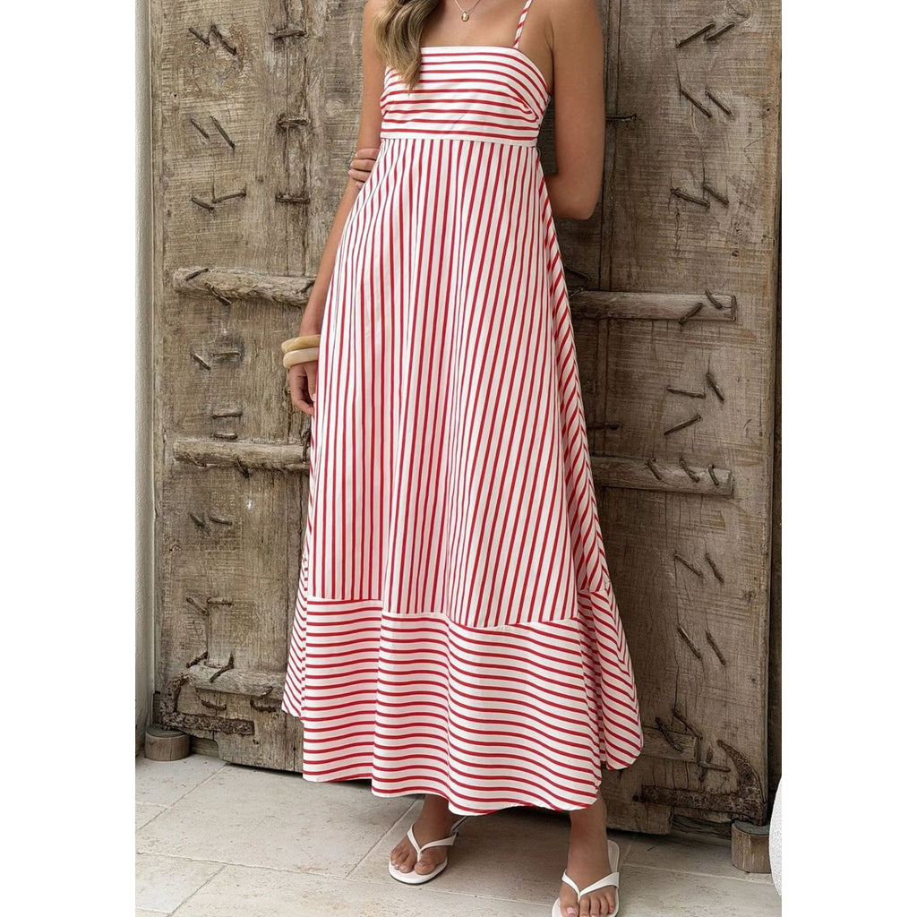 Women's Striped Printed Maxi Dress
