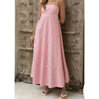 Women's Striped Printed Maxi Dress