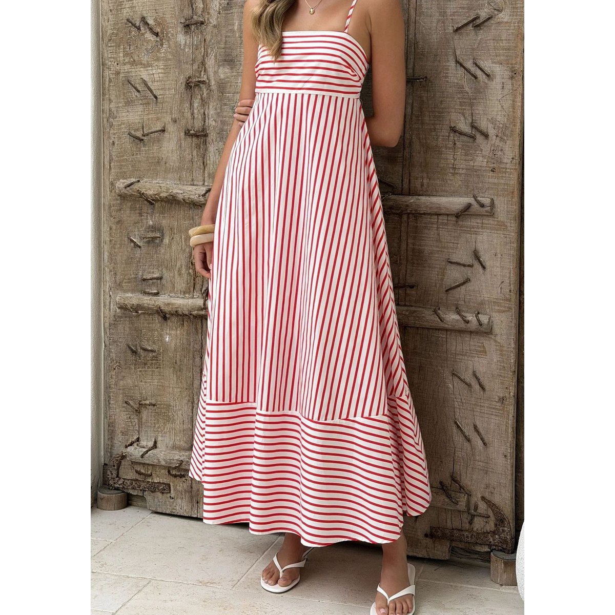 Women's Striped Printed Maxi Dress