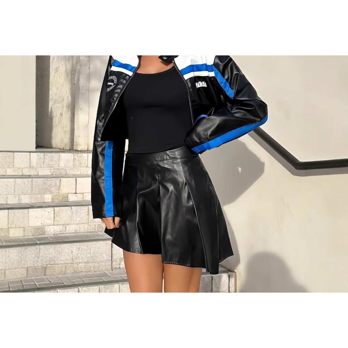 Women's Striped Zipper Coat