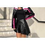 Women's Striped Zipper Coat