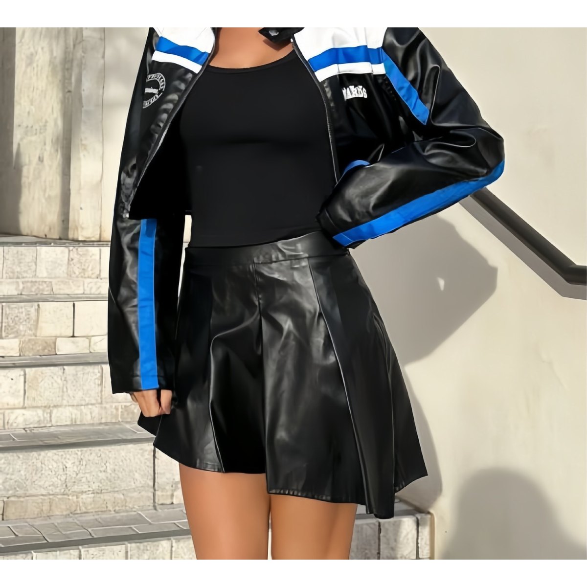 Women's Striped Zipper Coat