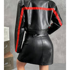 Women's Striped Zipper Coat