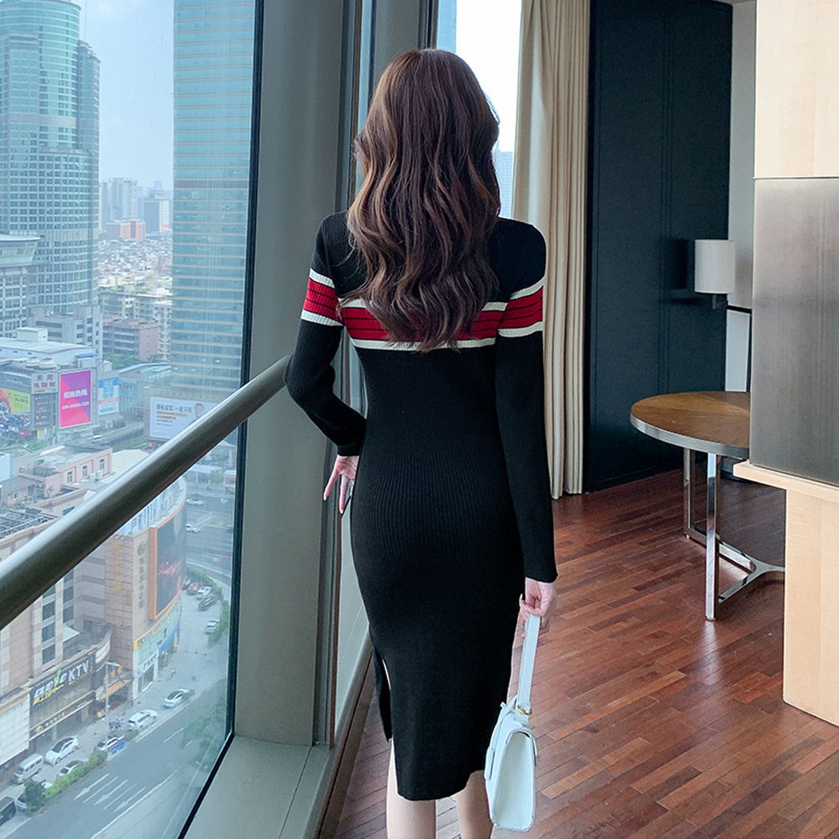 Women's Stylish Elegant Striped Knit Dress