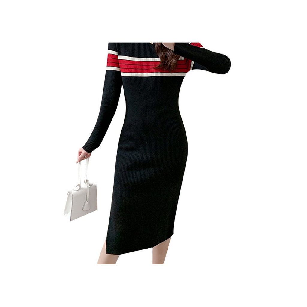 Women's Stylish Elegant Striped Knit Dress