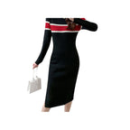 Women's Stylish Elegant Striped Knit Dress