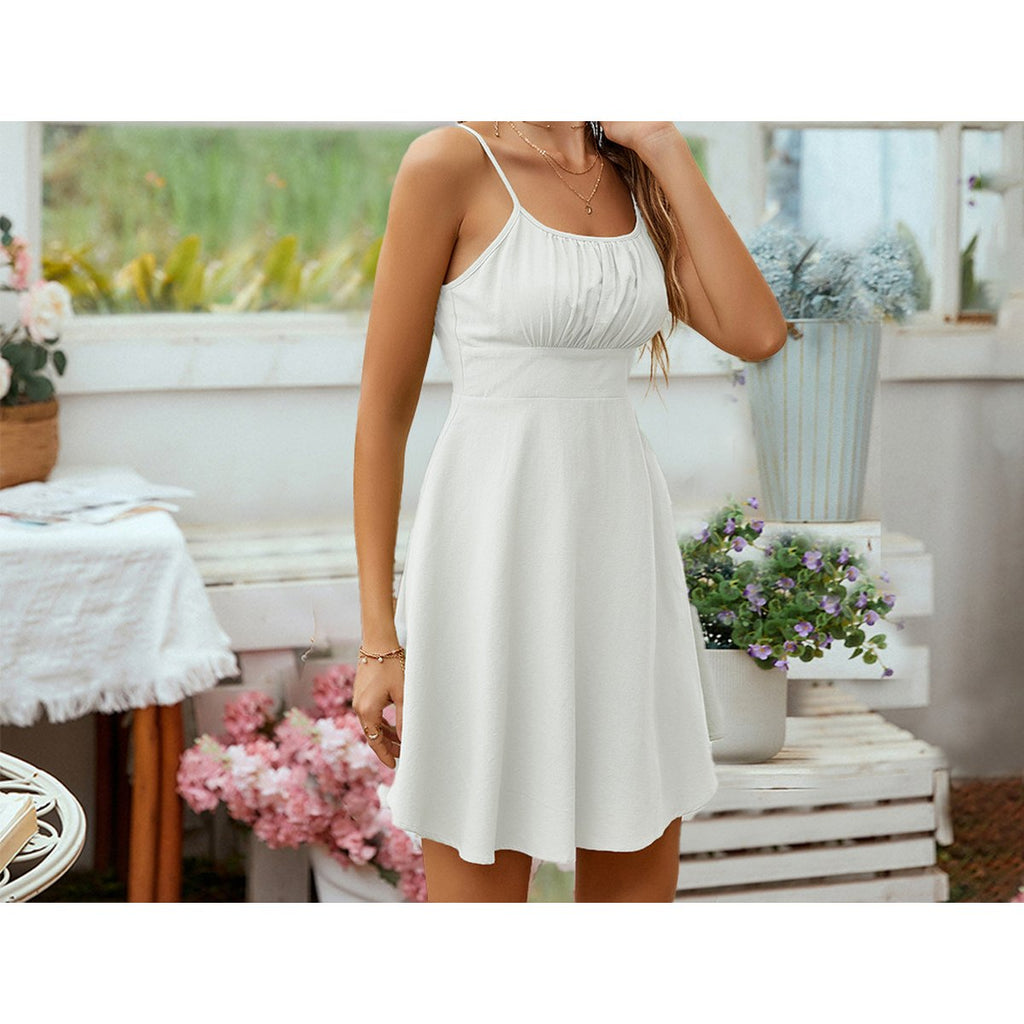 Women's Sweet Waist-cinching Strappy Maxi Dress