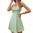 Women's Sweet Waist-cinching Strappy Maxi Dress