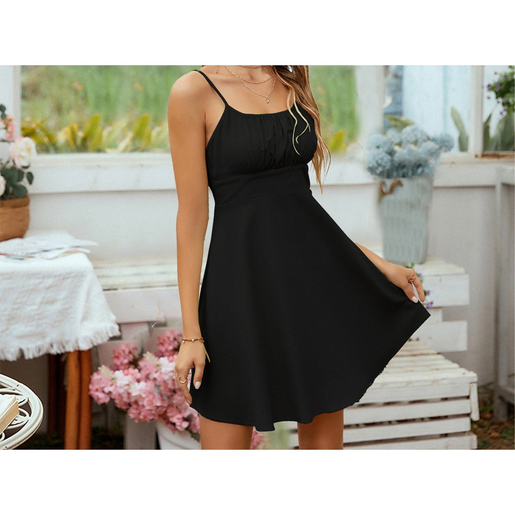 Women's Sweet Waist-cinching Strappy Maxi Dress