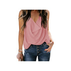 Women's Top Loose V-neck Chiffon Tank