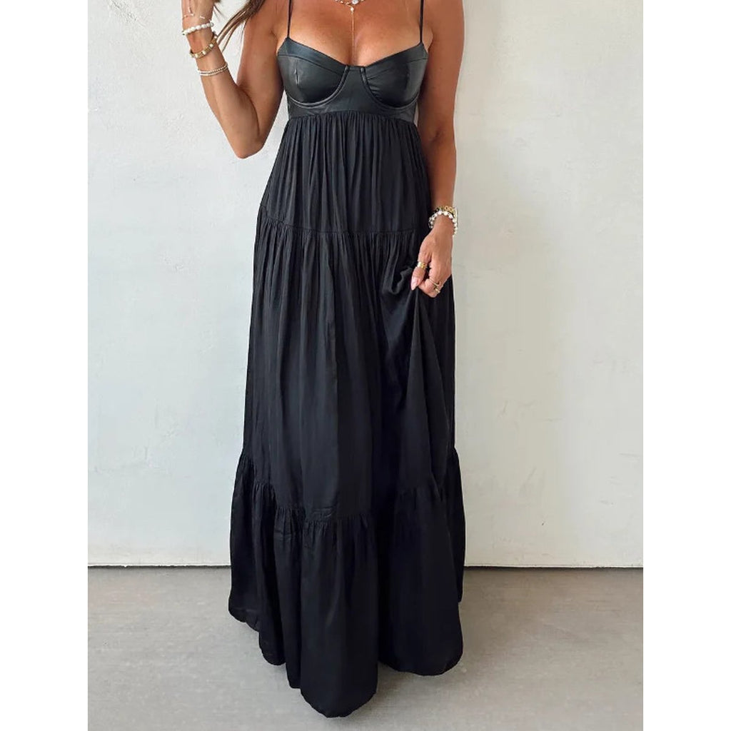 Women's Tube-top Patchwork Maxi Dress