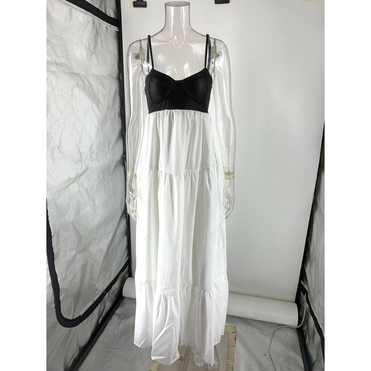 Women's Tube-top Patchwork Maxi Dress