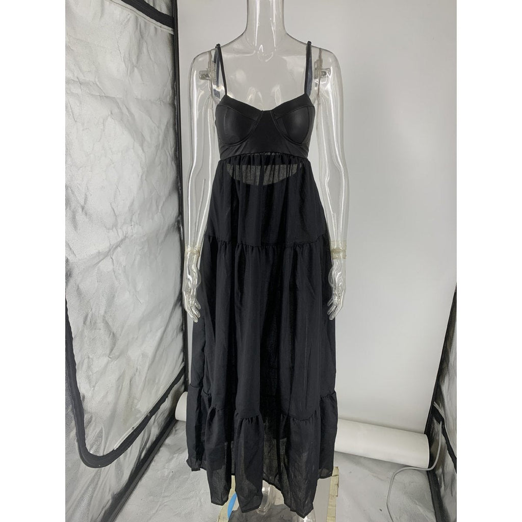 Women's Tube-top Patchwork Maxi Dress