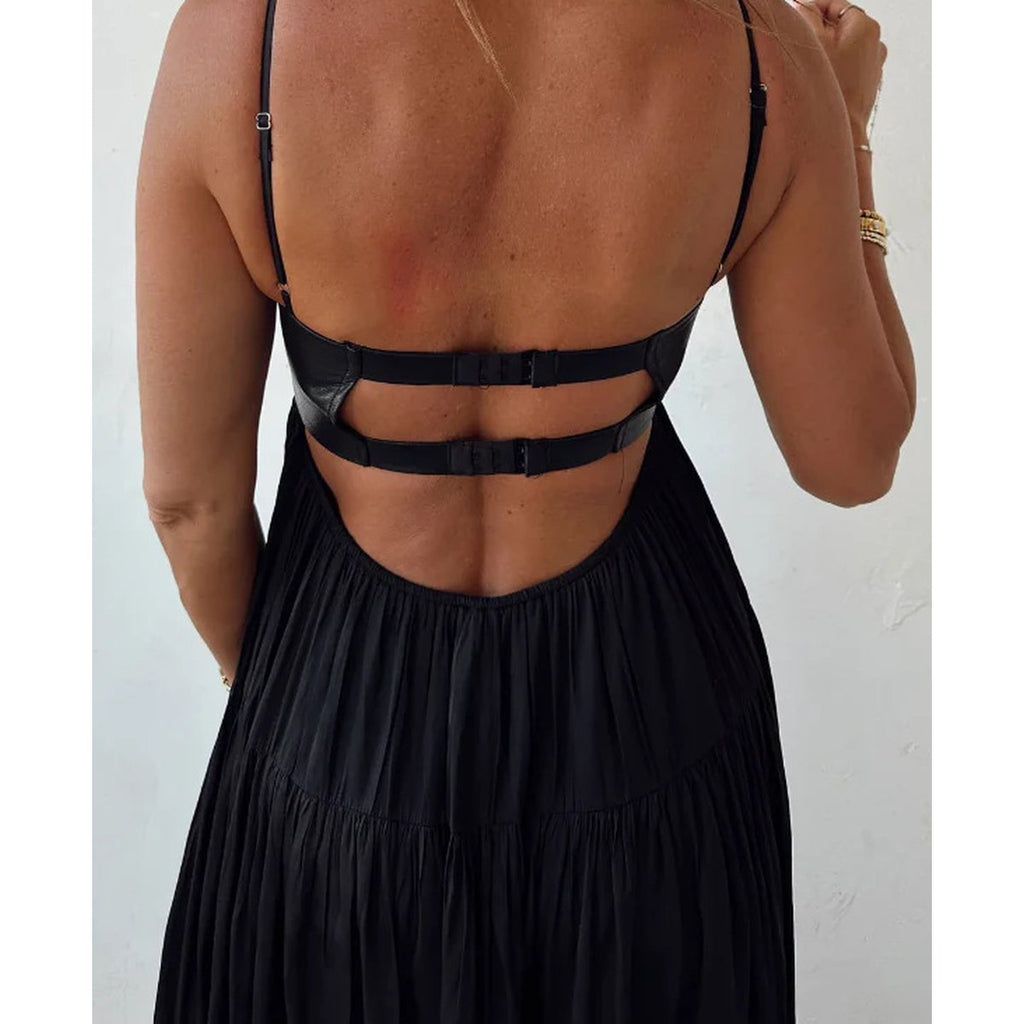 Women's Tube-top Patchwork Maxi Dress