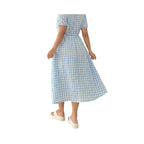 Women's V-neck Fitted-waist Midi-length Dress