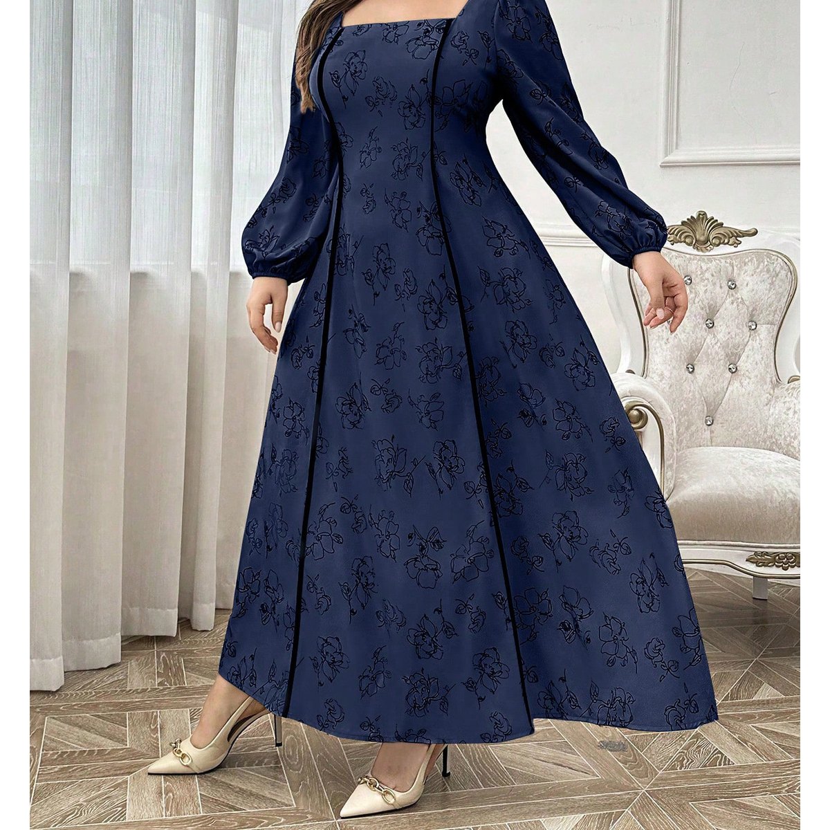 Women's Vintage- Flared Maxi Dress