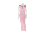 Women's Waist-cinching Halter Neck Maxi Dress