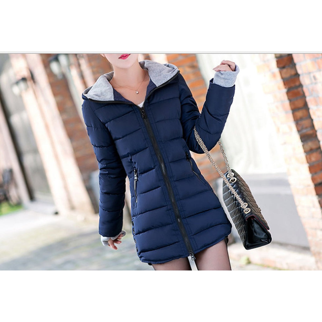 Women's Windproof Waterproof Jacket Coat Padded Long Section