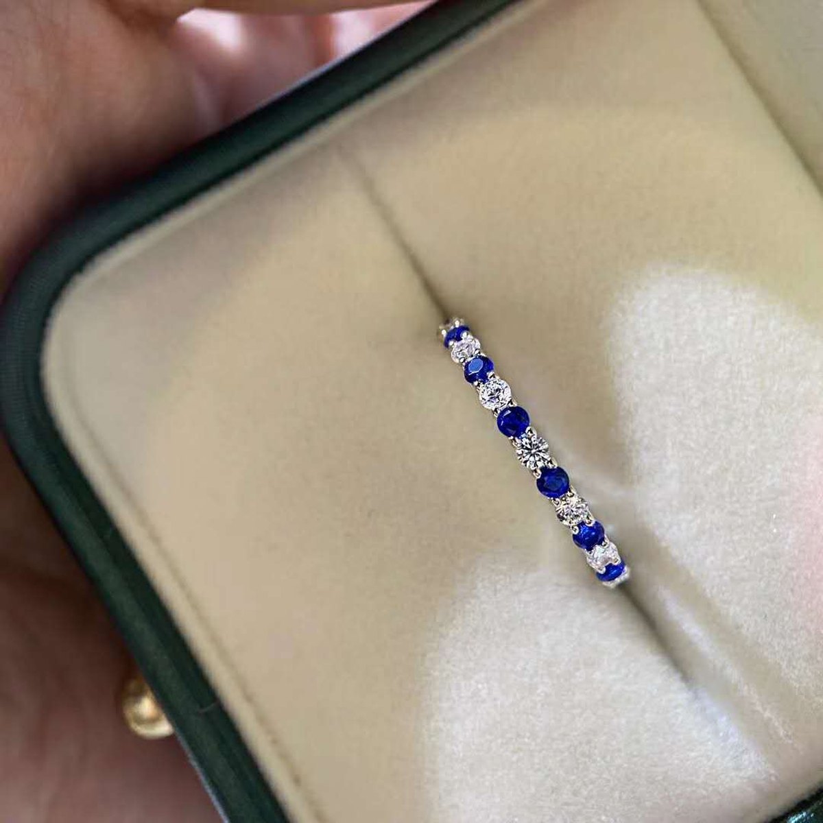 Red Stone Row Ring