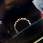 Red Stone Row Ring
