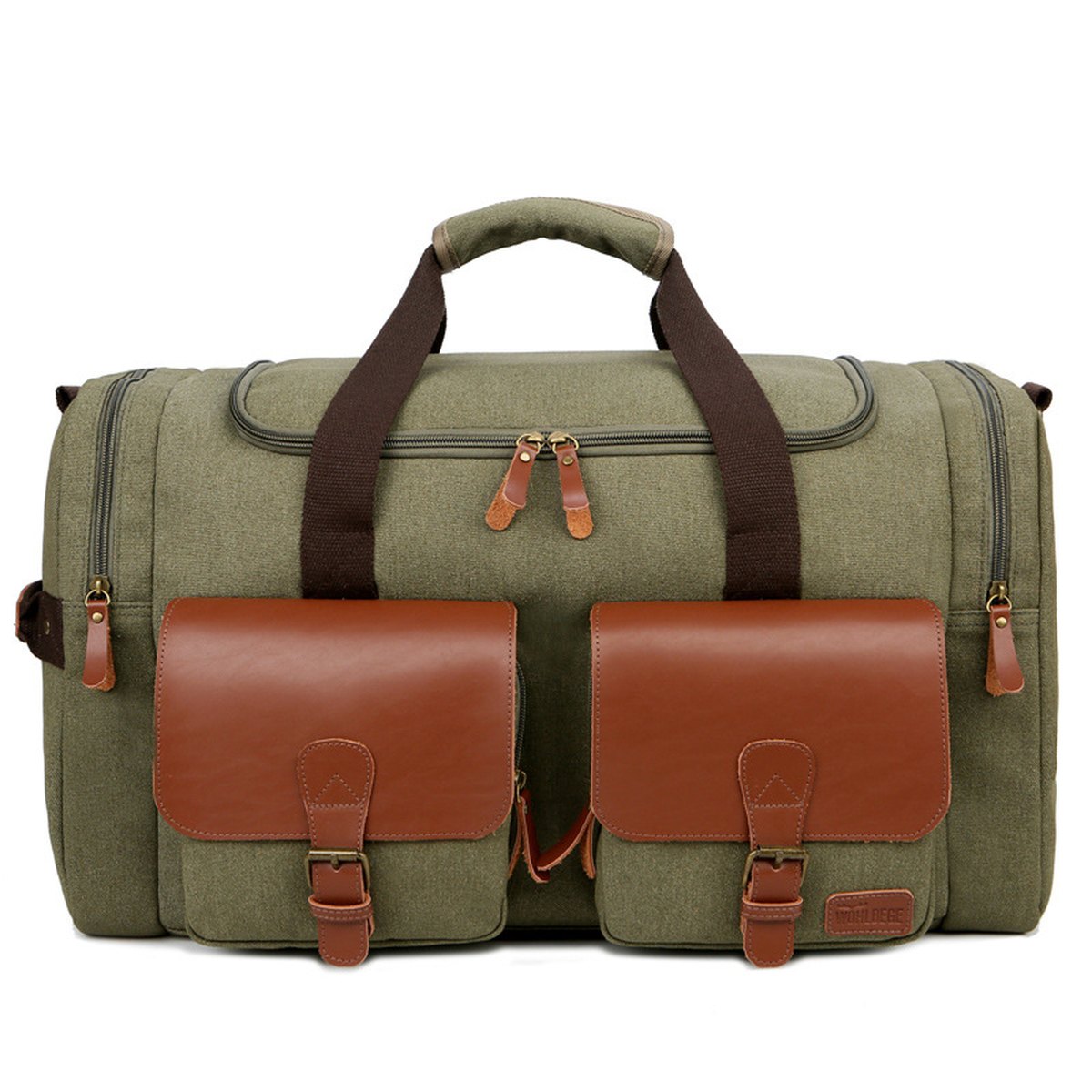 Retro Crazy Horse Leather Canvas Portable Crossbody