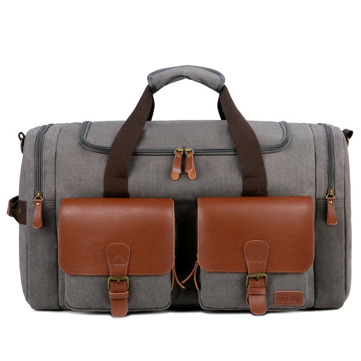 Retro Crazy Horse Leather Canvas Portable Crossbody