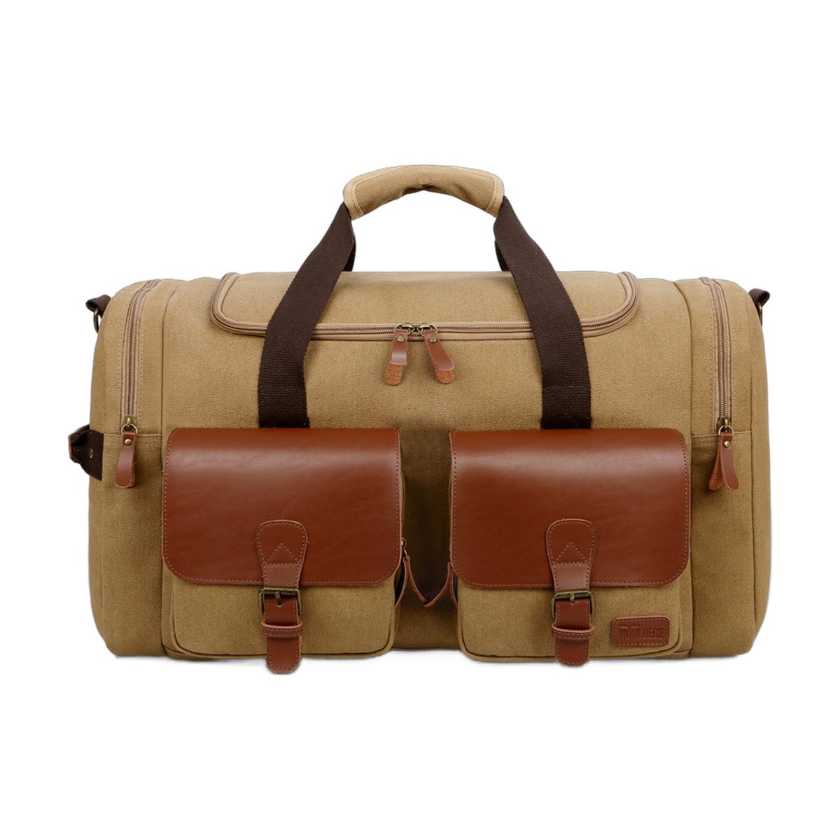 Retro Crazy Horse Leather Canvas Portable Crossbody