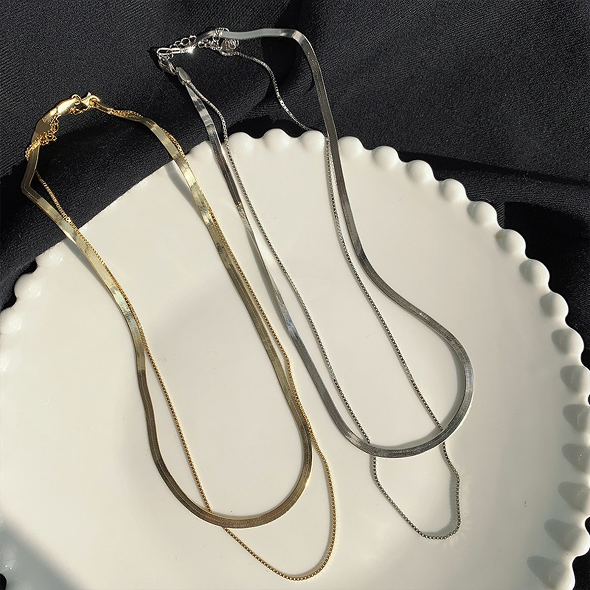 Retro Layered Double Necklace