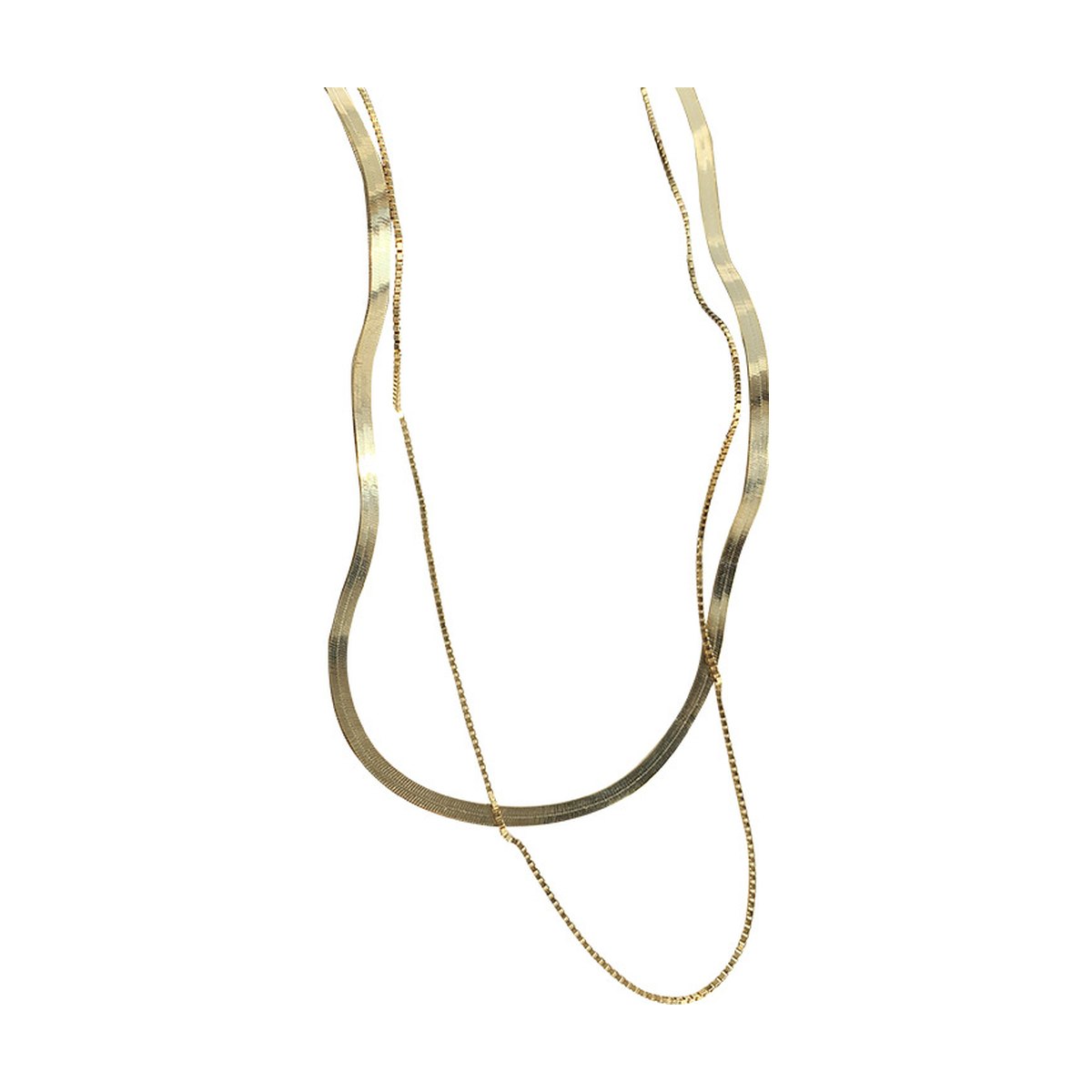 Retro Layered Double Necklace