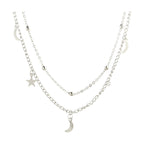 Retro Layered Necklace Moon Star Sequined