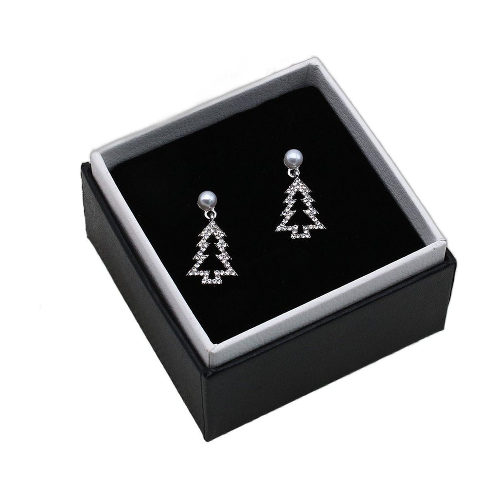 Rhinestone Christmas Tree Earrings