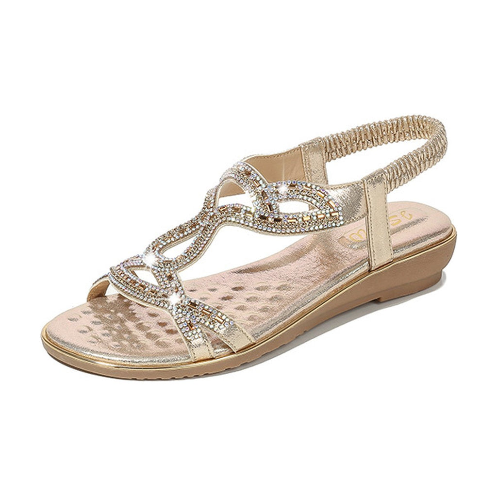 Rhinestone Wedge Sandals