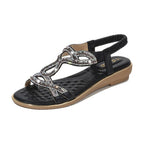 Rhinestone Wedge Sandals