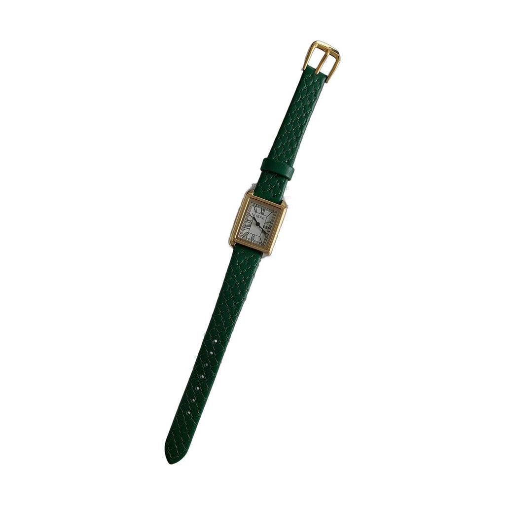 Roman Rectangular Leather Watch