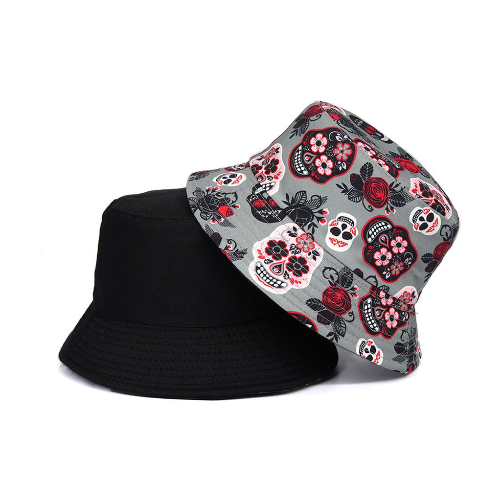 Rose Skull Bucket Hat Printing Tide
