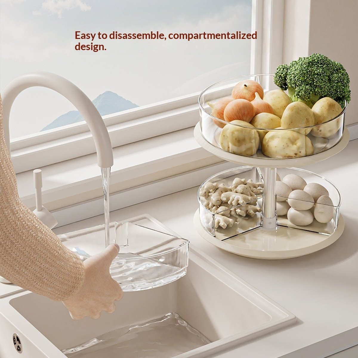 Rotating Spice Rack Kitchen Countertop Condiments