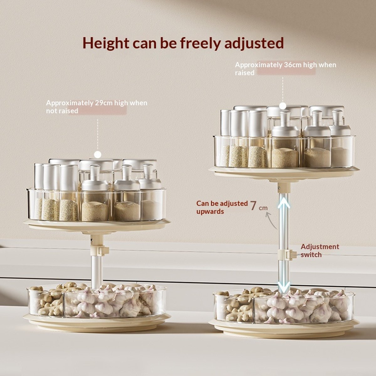 Rotating Spice Rack Kitchen Countertop Condiments