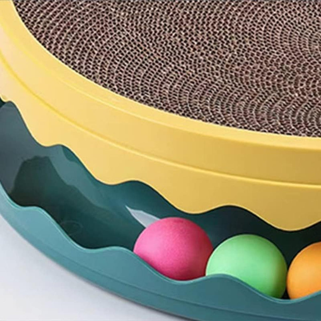 Round Cat Scratcher Toy Pad Ball Interactive