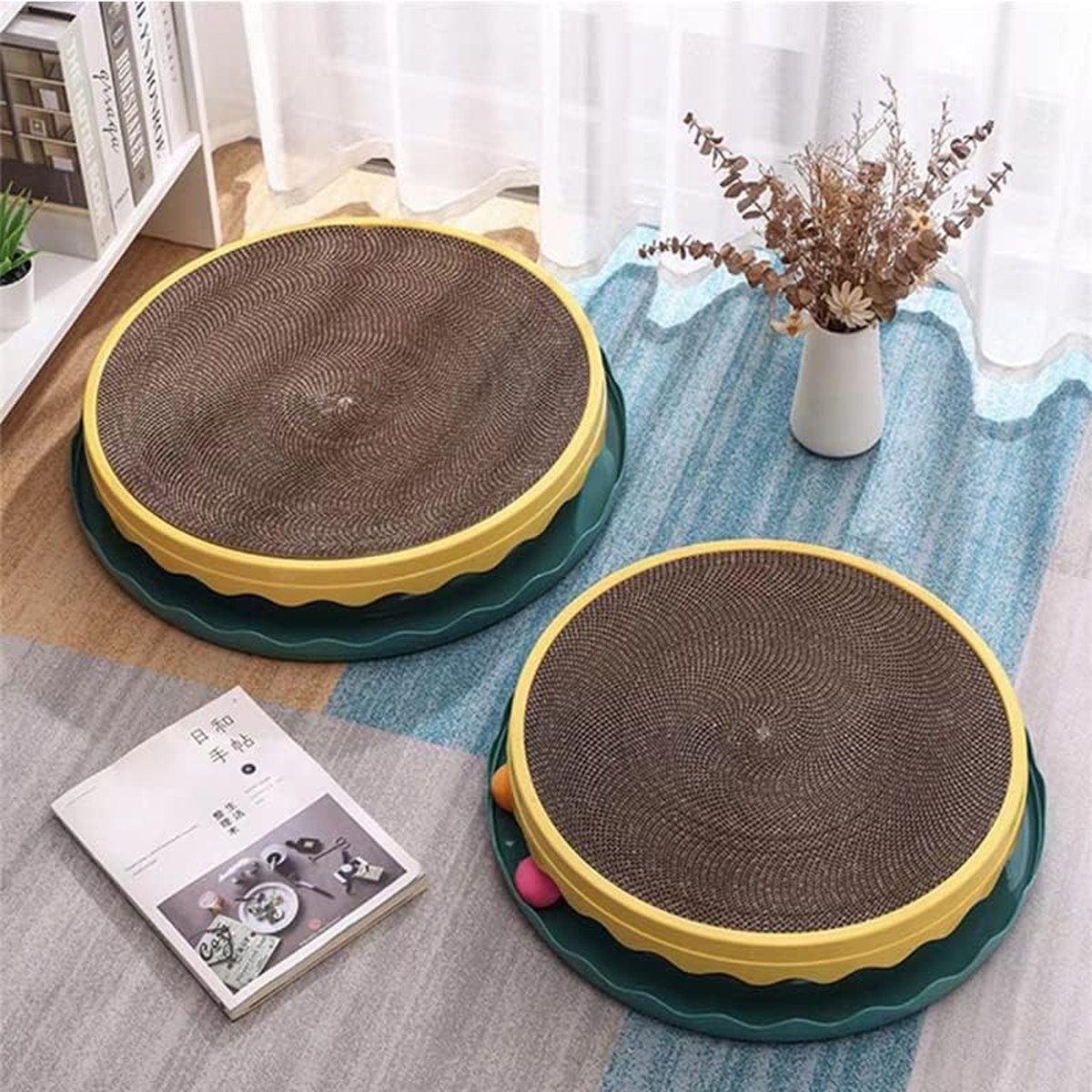 Round Cat Scratcher Toy Pad Ball Interactive