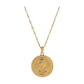 Round Coin Pendant Necklace Portrait Exquisite