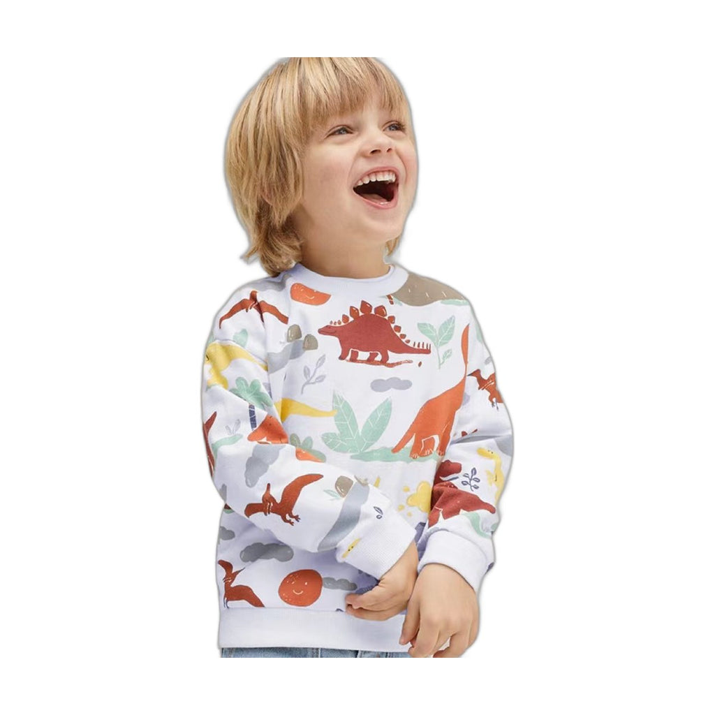 's Long-sleeved Baby Top Cotton Dinosaur Children's