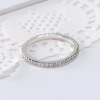 S925 Sterling Silver Platinum Zircon Diamond Ring