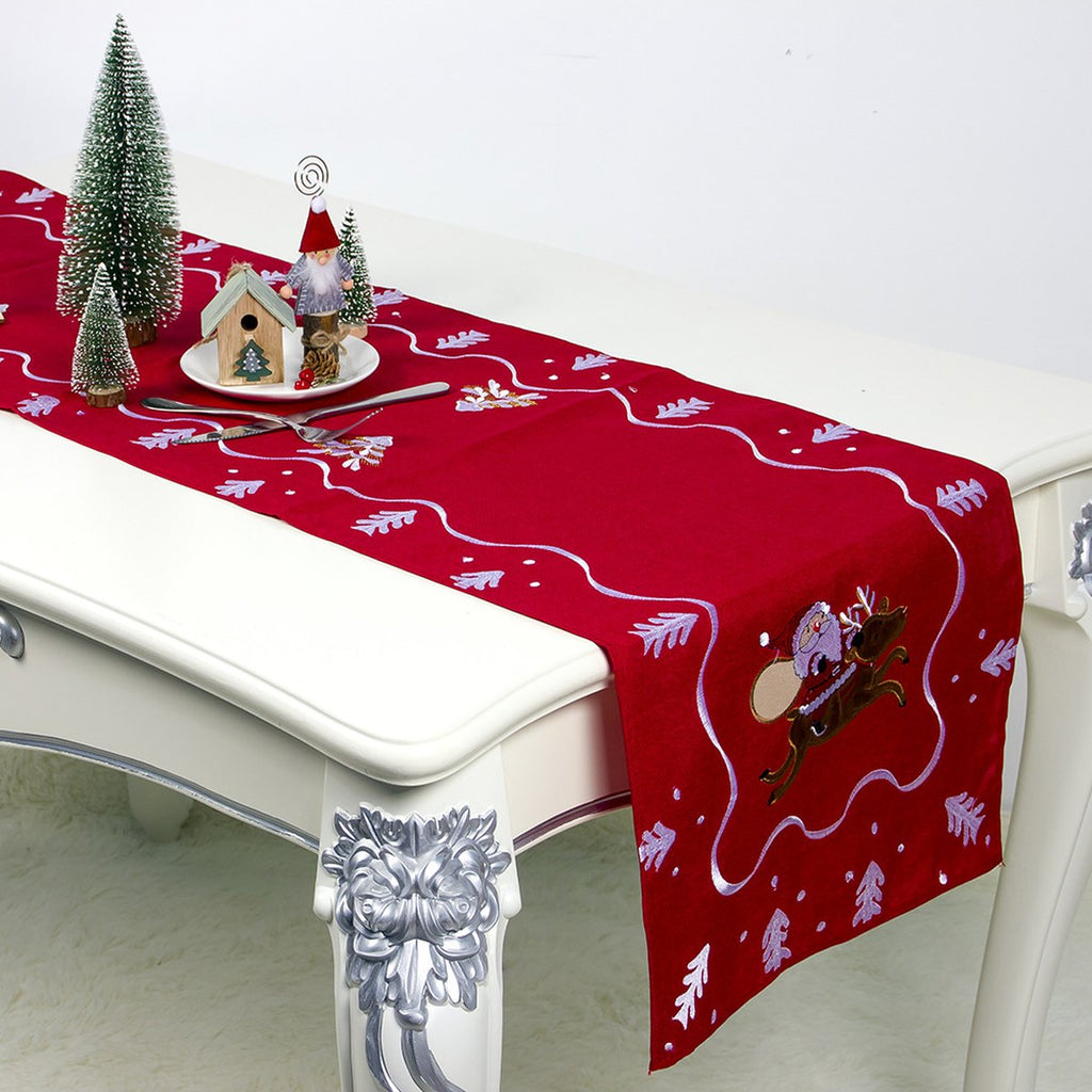 Santa Embroidered Table Runner