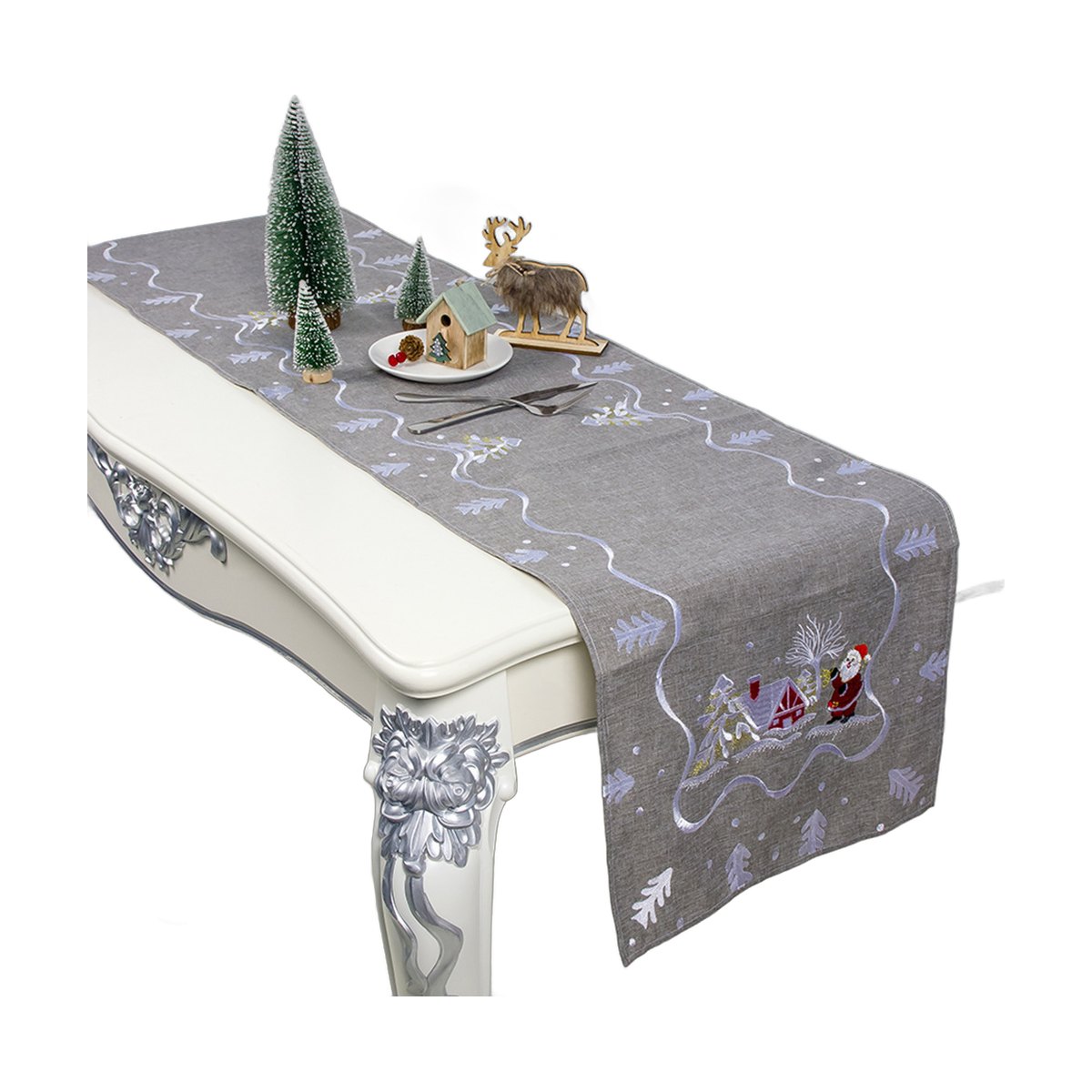 Santa Embroidered Table Runner