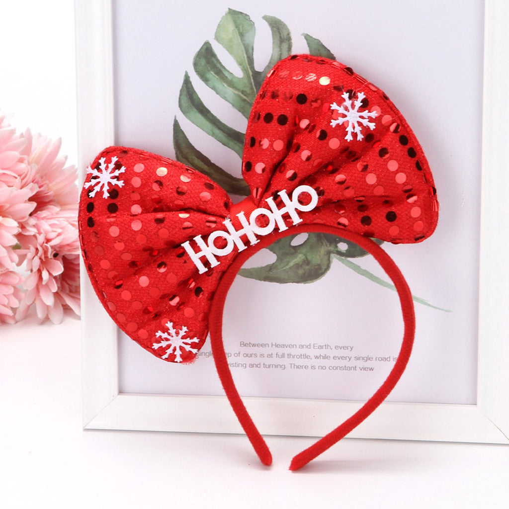 Sequin Christmas Bow Headband