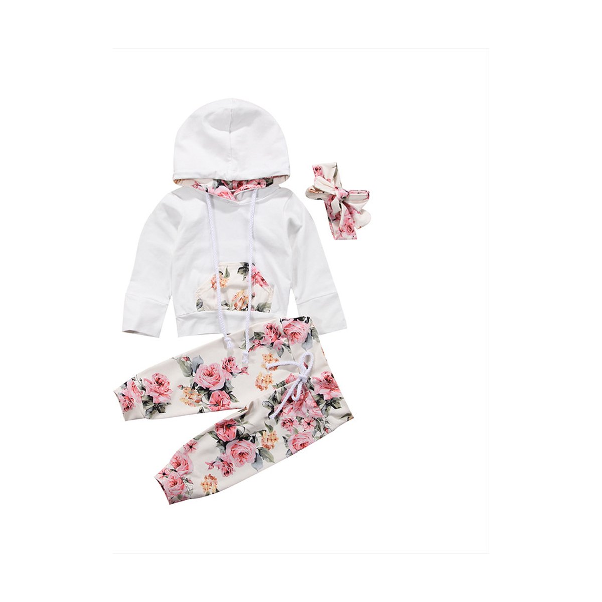 ' Set Baby Printed Hoodie Hair Band