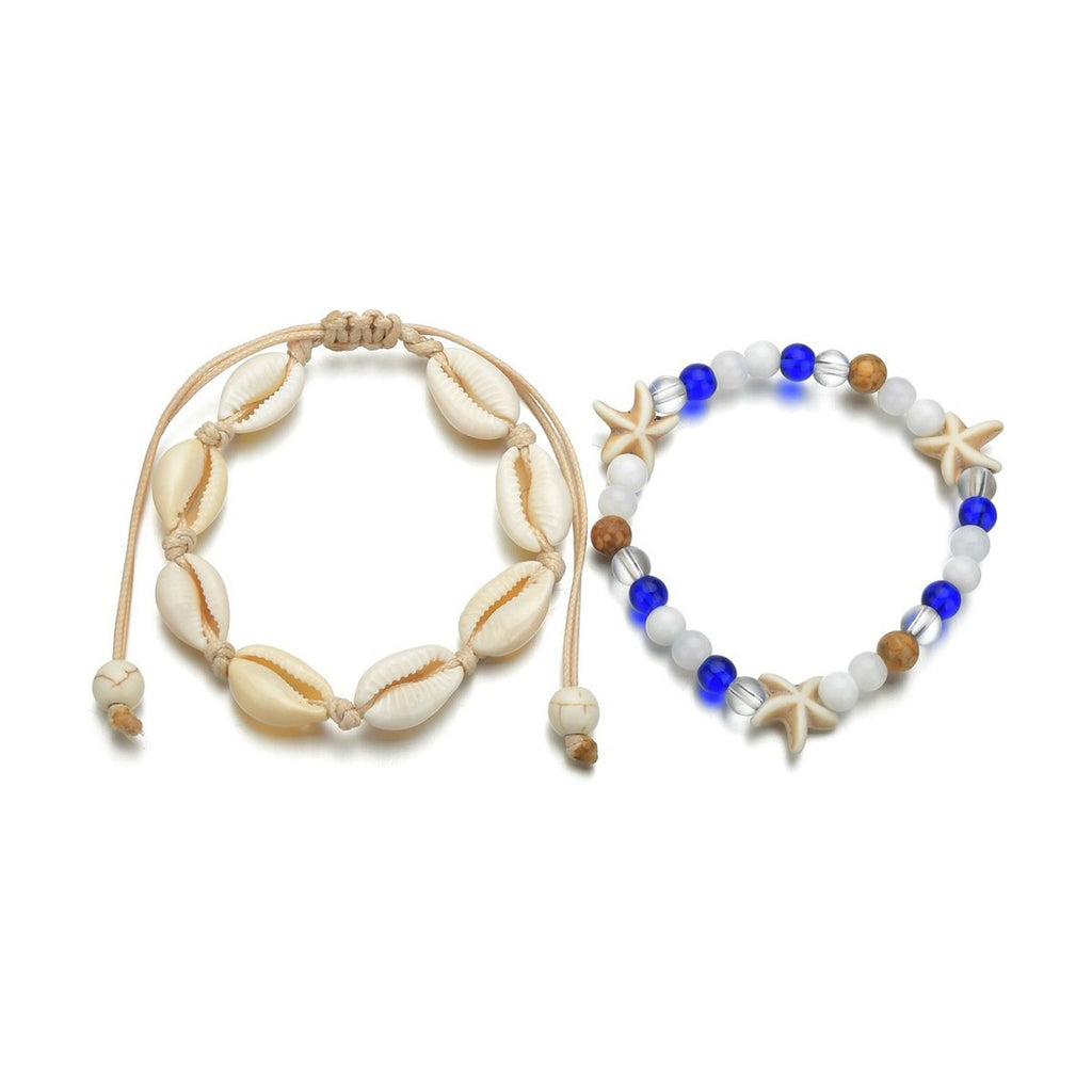 Shell Bead Anklet Set