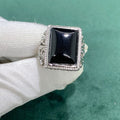 Silver Plated Black Onyx Ring