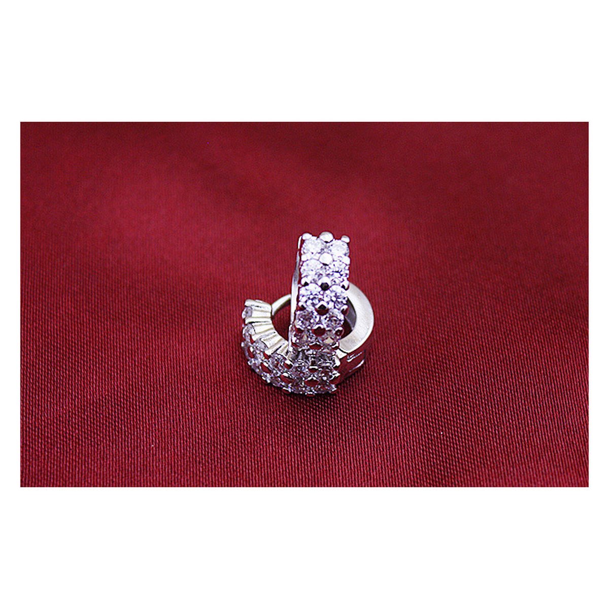 Silver Plated Double Row Drop Earrings