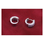 Silver Plated Double Row Drop Earrings